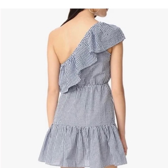 MINKPINK One Shoulder Dress in Navy and White - Picture 4 of 10